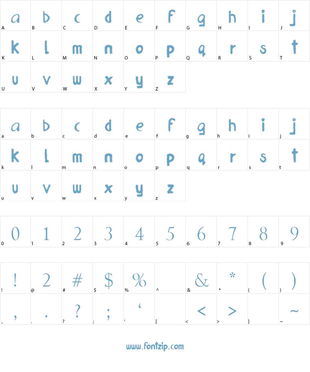 Frizzled Planet Font Character